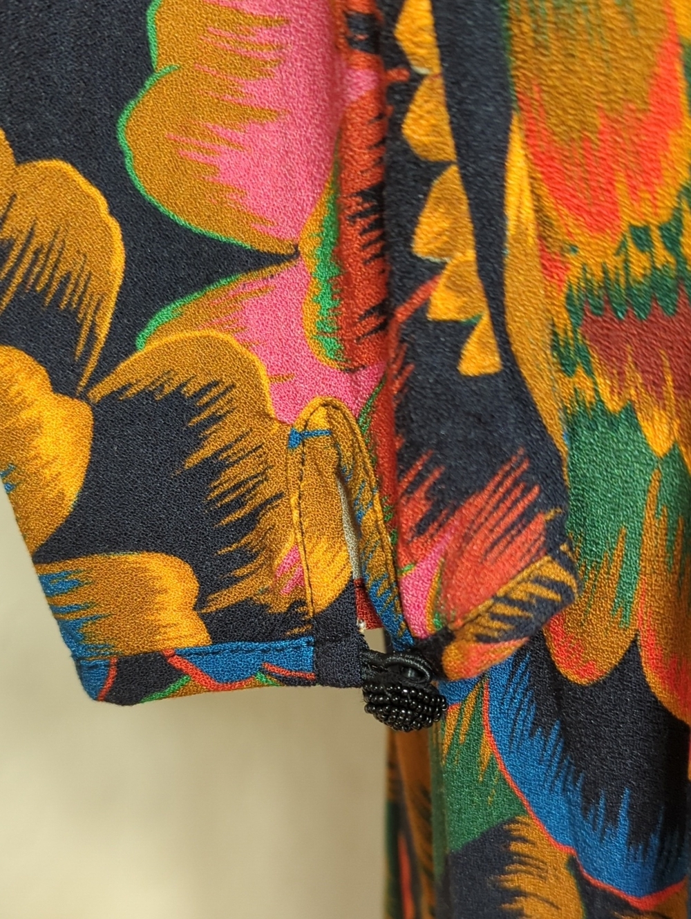 NEW FARM Rio Colorful Flowers Square-Neck Smocked Back Midi Dress Size XS - Picture 12 of 16